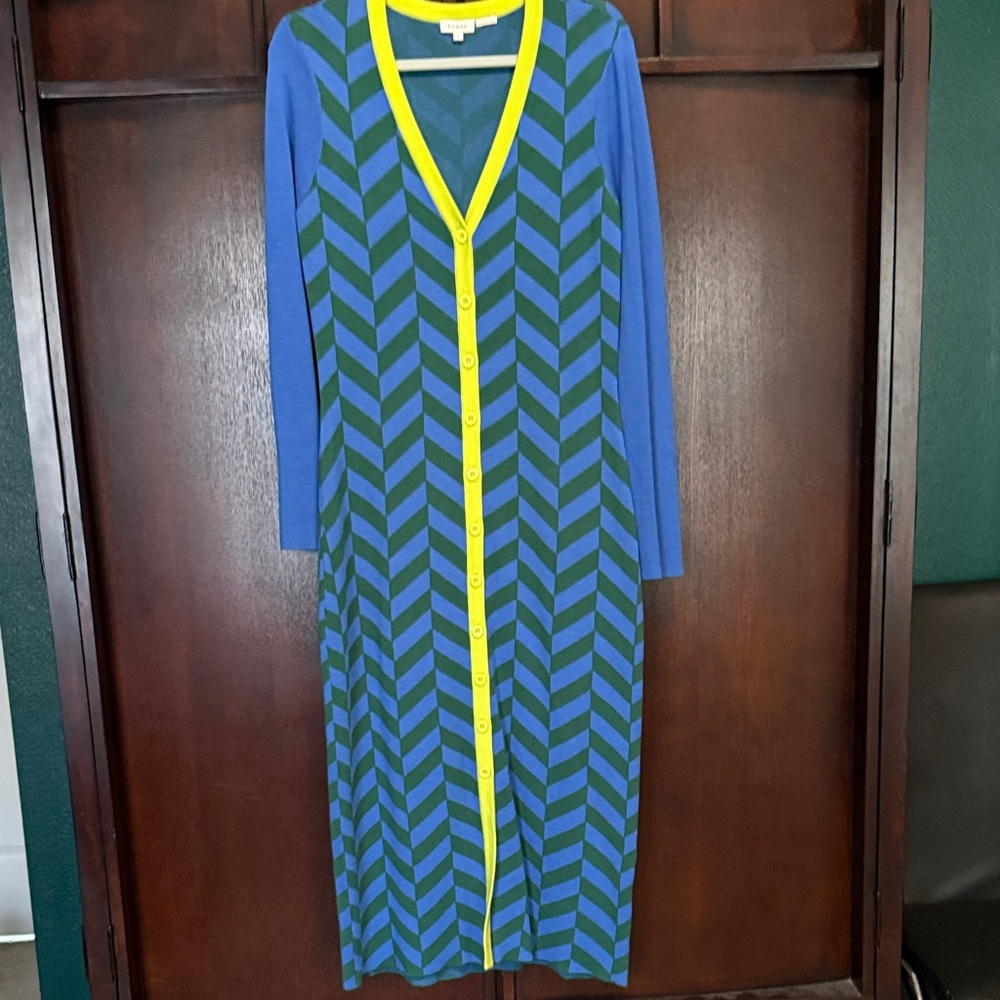 RHODE Blue and Green Knit with Yellow Trim